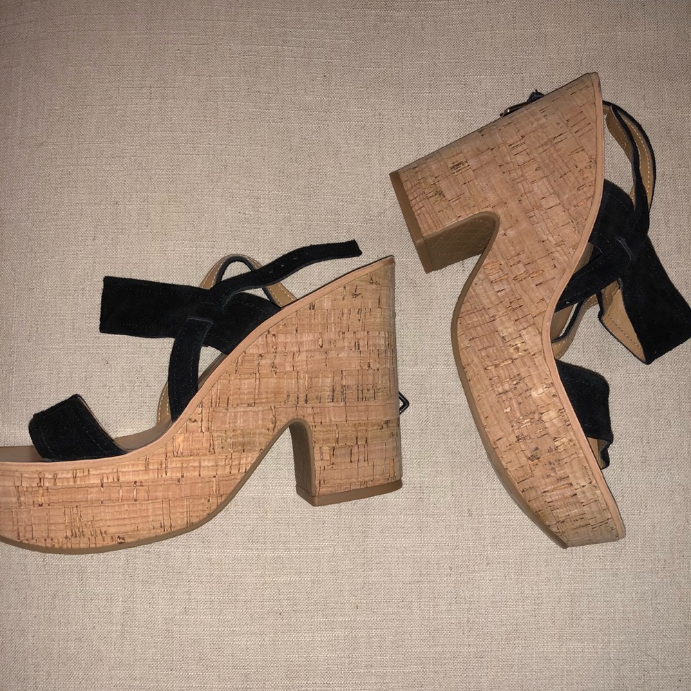 Dolce Vita Cork Wedge with black straps